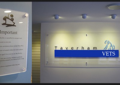 Acrylic signs on metal locators and off-stands for a contemporary style to internal or external banding, information and directional boards
