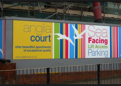 Multi-panel printed hording signage for Anglia Court construction site