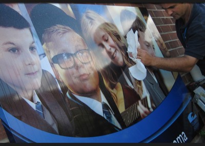 Printed graphic panel installed as part of a full signage and graphic revamp of Cromer Academy