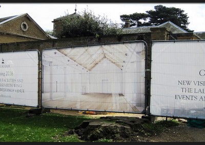 Printed mesh banners for developers construction site heras fencing and screens at Holkham Hall