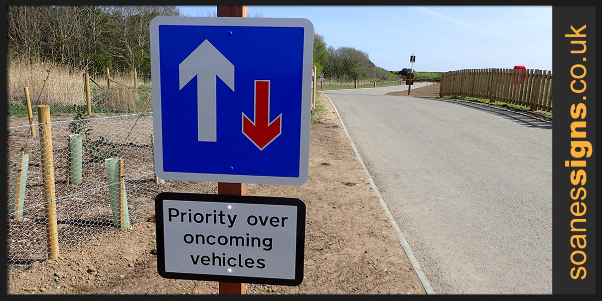 Printed and vinyl graphic Traffic signage on composite panels fitted to hardwood posts as part of Pinewood Caravan Site orientation project