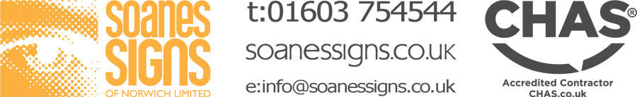 Soanes Signs Logo with Contacts 